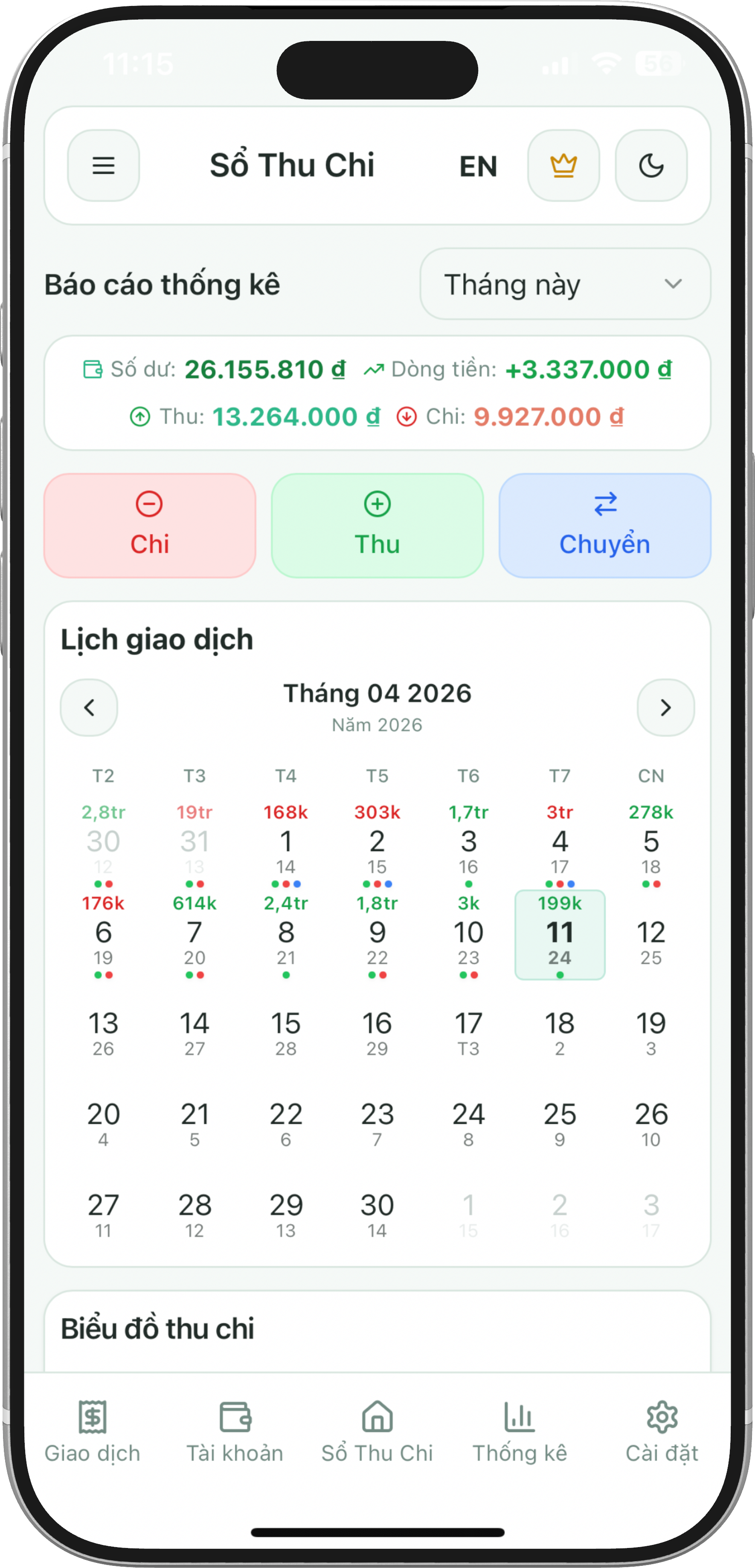 Sổ Thu Chi App