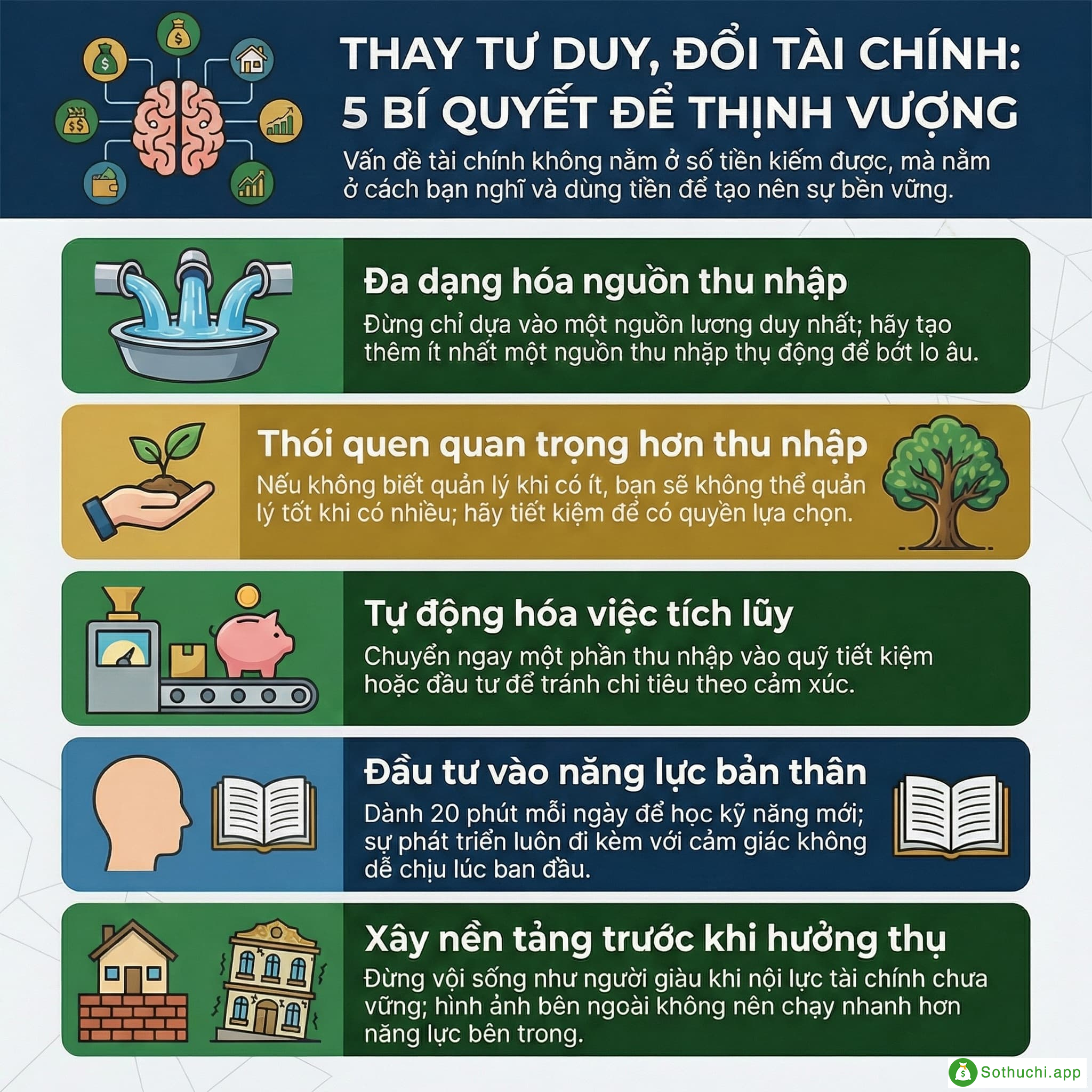 THAY TƯ DUY, ĐỔI TÀI CHÍNH - 5 BÍ QUYẾT ĐỂ THỊNH VƯỢNG
